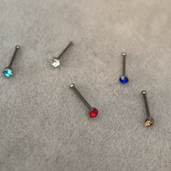 Nose Ring- 5 Nose Rings Nail Head,  stainless steel nwt - Picture 7 of 7